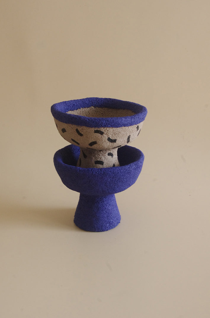 Hand-Painted Rustic Ceramic Candle Holder-1