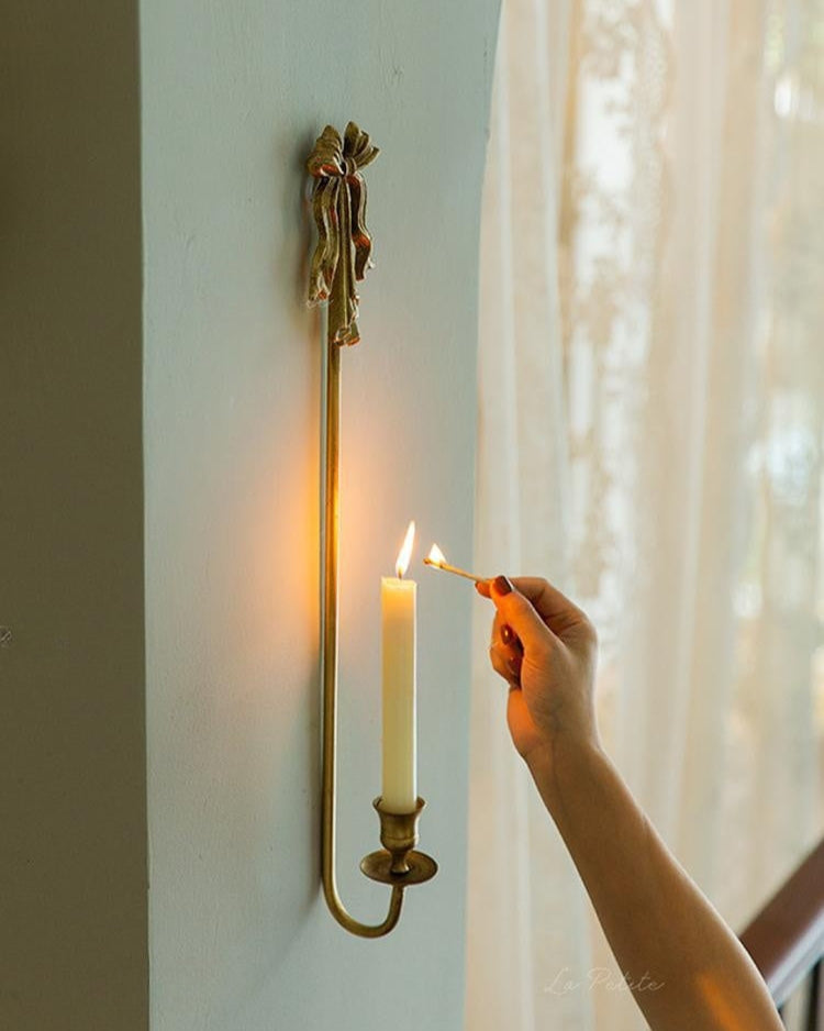 Vintage Bow Wall Candle Holder-4